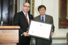 USCIS Director Emilio T. González recognizes Dr. Franklin Chang Diaz with the “Outstanding American by Choice” recognition in Washington, DC, Jun. 29, 2007
