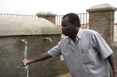 Project staff test water quality following a USAID emergency water intervention in Eritrea.