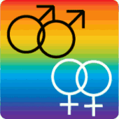 Ilustración de dos símbolos masculinos ligados y dos símbolos femeninos ligados