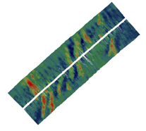 Backscatter intensity over part of the seafloor surveyed by the LRSSS. Click to enlarge image in a new window.