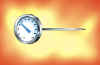 Picture of a small dial instant-read bimetal thermometer.