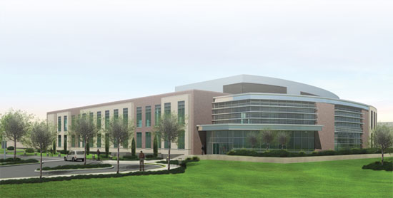 Artist rendering of the under-construction Preclinical Studies, a large-animal research facility at Texas A&M University.