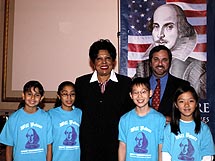 Representative Diane Watson (D-CA) with California teacher Rafve Esquith and his students