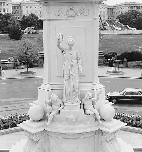 Figures of Victory, Infant Mars, and Infant Neptune on the Peace Monument
