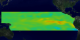 Sea surface temperature anomaly in the Pacific for August 2001.  This simulation shows a possible El Nino.
