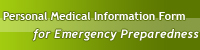 Personal Medical Information Form for Emergency Preparedness