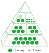 Image of a food guide pyramid for teen boys and active men