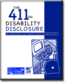 The 411 on Disability Disclosure. Graphic: Cover of workbook