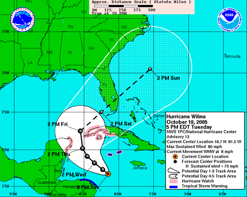 Tropical Cyclone Track and Watches/Warnings 
image example