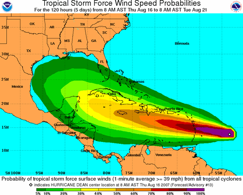 Tropical Cyclone Surface Wind Speed Probability Grahic image example