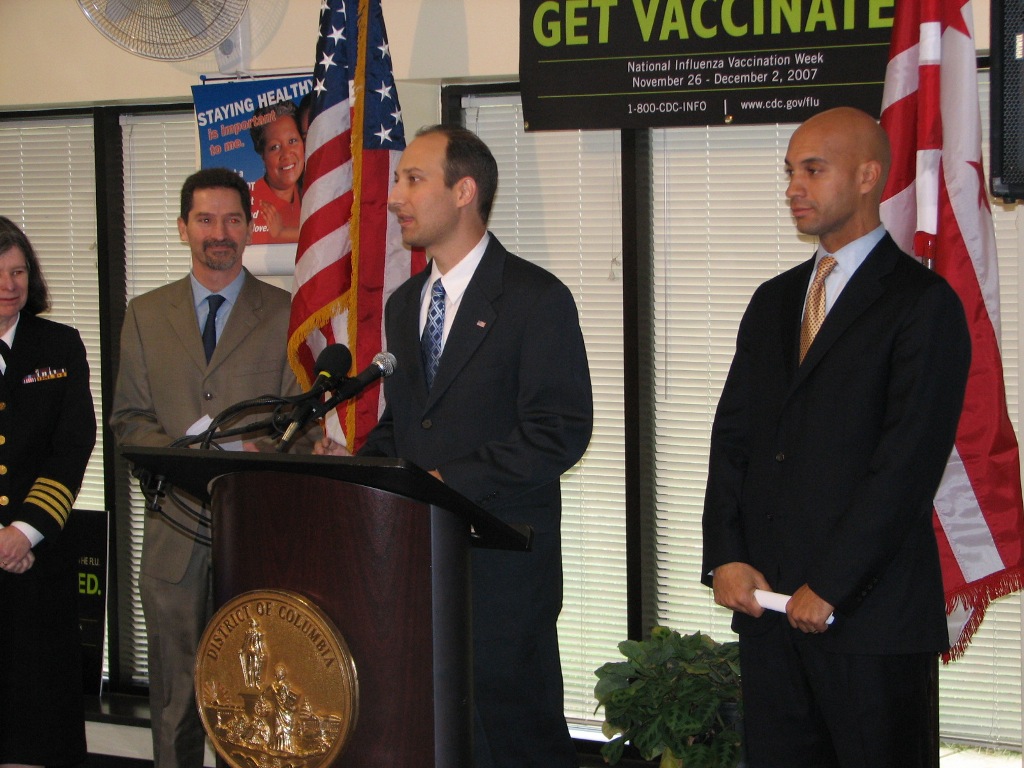 Deputy Secretary Troy Joins Mayor Fenty in Urging DC Residents to Get Influenza Vaccinations.