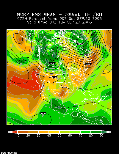 NCEP Ensemble t = 072 hour forecast product