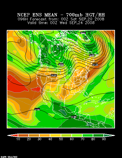 NCEP Ensemble t = 096 hour forecast product