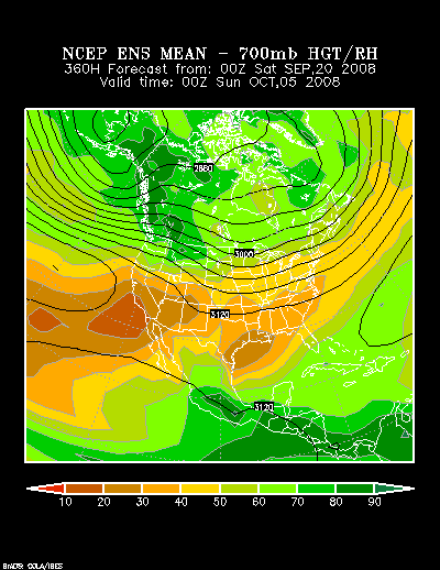 NCEP Ensemble t = 360 hour forecast product