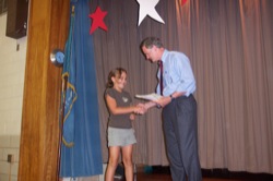 Senator Carper presents certificates at Shields Elementary School