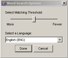 word search options