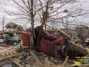 Damage from South Pekin tornado, 5/10/2003.  Photo by Chris Geelhart, NWS.