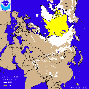 Europe-Asia snow cover animation for October 2003