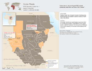 Situation map of Sudan flooding during August 2005