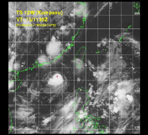 Satellite image Tropical Storm Kompasu on July 15, 2004