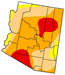 Drought monitor map for Arizona during 2006