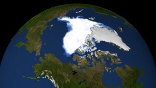 14 September 2007 Arctic sea ice minimum area for 2007 (record minimum)