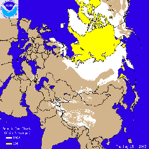 The Europe/Asia snow cover loop for March through May 2003