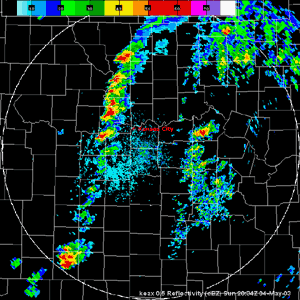 Radar animation from Kansas City on May 4, 2003