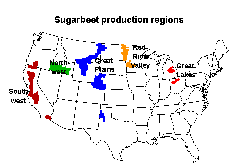Sugarbeet production regions