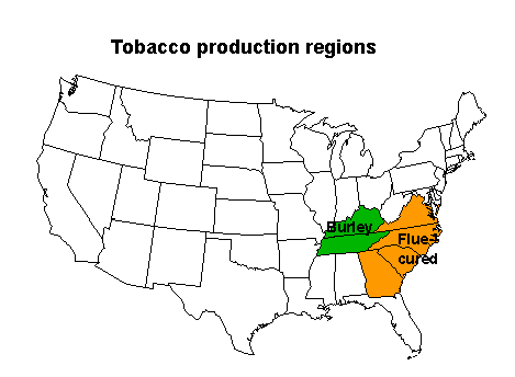 Tobacco production regions
