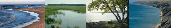 Images of Great Lake shorelines.