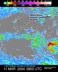Rainfall estimates from NASA's TRMM satellite during March 1-7, 2004 