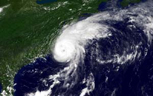 NOAA satellite image of Hurricane Alex taken at 1:45 p.m. EDT on Aug. 3, 2004.