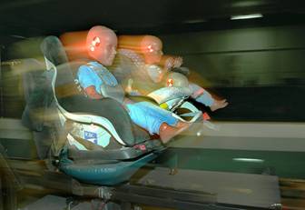 Figure 1: a picture showing a Child Restraint Systems sled testing