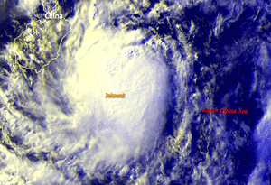 Satellite image of Tropical Storm Jelawat on June 27, 2006