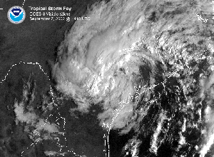 Click Here for a satellite image of tropical storm Fay as it moved into southeast Texas