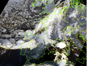 Click Here for a satellite image of showers and thunderstorms affecting France