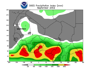 Click Here for satellite derived rainfall estimates over west-central Africa during September