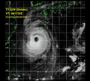 Click Here for a satellite image of typhoon Sinlaku as it crossed the Japanese island of Okinawa