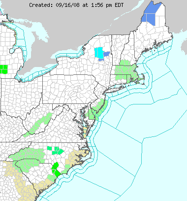 This image displays watches, warnings, statements and advisories issued by the National Weather Service