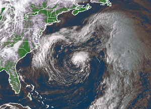 Visible satellite image of Subtropical Storm Ana on April 19, 2003