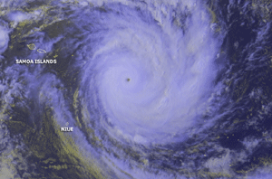 Satellite image of Tropical Cyclone Percy on March 2, 2005