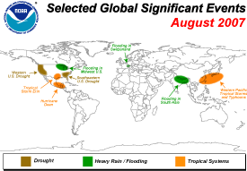 Selected Global Significant Events for August 2007