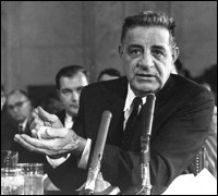 Joseph Valachi testifies before the Senate about the Mafia on October 1, 1963.  AP Photo. 
