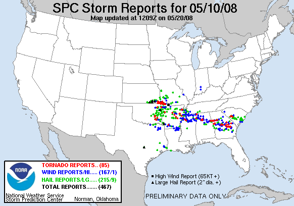 Map of 080510_rpts's severe weather reports