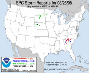 U.S. Severe Weather Reports for 26 August 2008