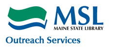 Maine State Library logo, Outreach Services