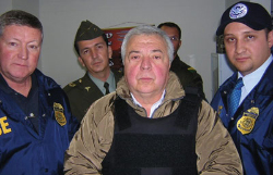 Gilberto Rodiguez-Orejuela shown during his arrest and subsequent extradition to the U.S. where he is currently serving a 30-year prison sentence.