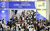 Photo shows the entrance of the 5th annual Global Gaming Expo.