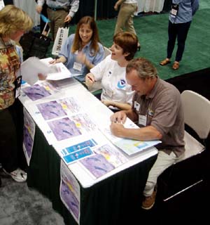 NOAA image of Teacher at Sea book signing at the National Science Teachers Association conference in Dallas, Texas.
